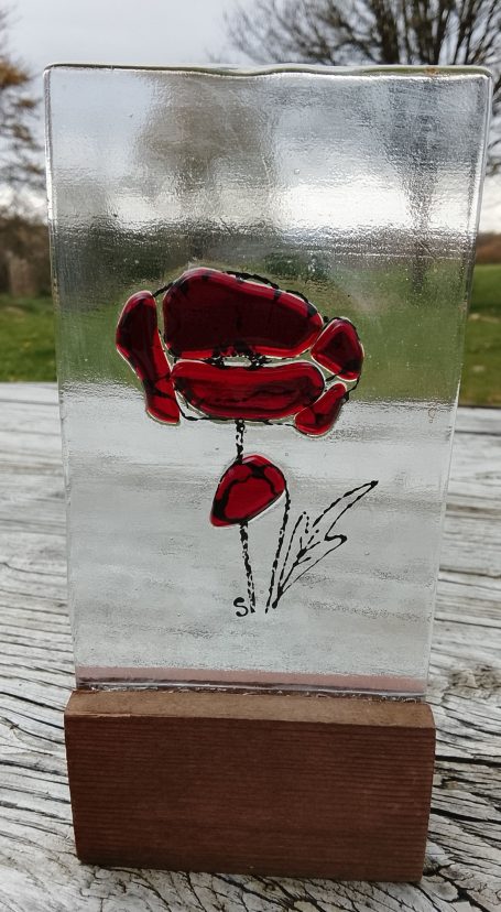 Coquelicot sur socle 50€